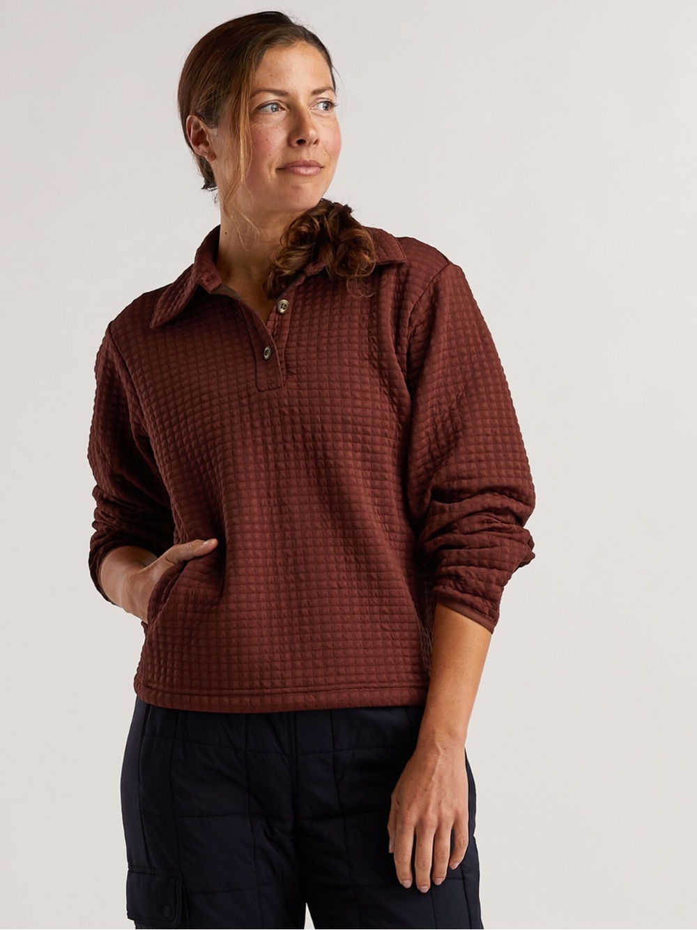 Hikerkind quilted fleece pullover